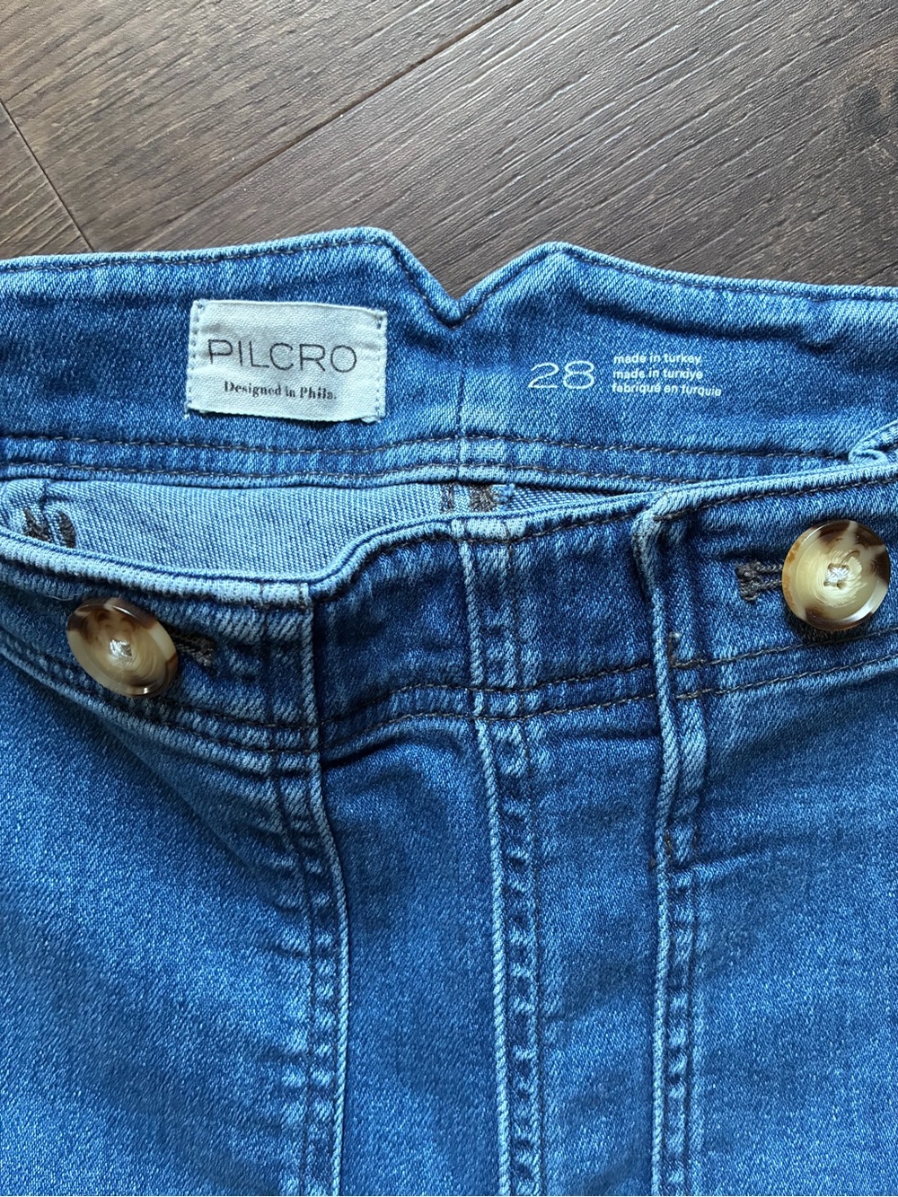 Pilcro Anthropologie 28 High Rise Wide Leg Cinch Back Jeans 31x31 - Picture 2 of 6